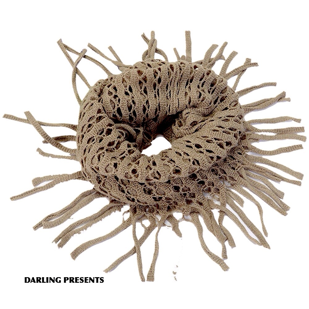 Fishnet Infinity Scarf Women Color Brown Size OS